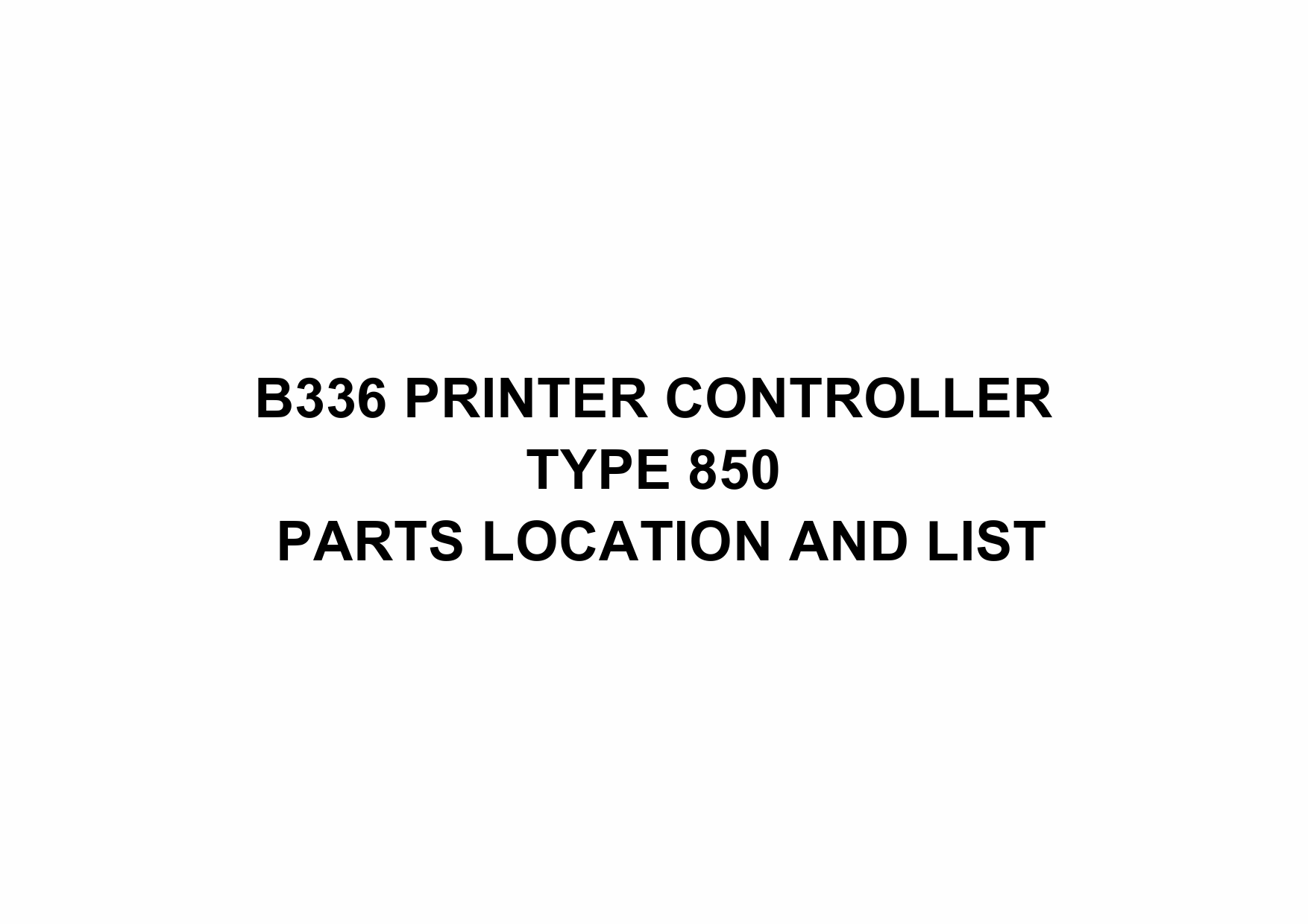 RICOH Options B336 PRINTER-CONTROLLER-850 Parts Catalog PDF download-1